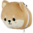 Relaxeazzz Shiba Inu Dog Shaped Round Travel Pillow and Eye Mask for Sleeping with Quick Release,Plushie,Sleeping Mask for Airplane,Flight Pillow for Kids Adults,Cute Sleeping Mask