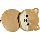 Relaxeazzz Shiba Inu Dog Shaped Round Travel Pillow and Eye Mask for Sleeping with Quick Release,Plushie,Sleeping Mask for Airplane,Flight Pillow for Kids Adults,Cute Sleeping Mask