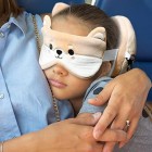 Relaxeazzz Shiba Inu Dog Shaped Round Travel Pillow and Eye Mask for Sleeping with Quick Release,Plushie,Sleeping Mask for Airplane,Flight Pillow for Kids Adults,Cute Sleeping Mask