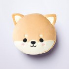 Relaxeazzz Shiba Inu Dog Shaped Round Travel Pillow and Eye Mask for Sleeping with Quick Release,Plushie,Sleeping Mask for Airplane,Flight Pillow for Kids Adults,Cute Sleeping Mask