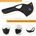 Reusable Fold-Flat Dust Face Mask with Filters Personal Protective Adjustable for Running Cycling, Outdoor Activities (Black, 1 Mask + 3 Activated Carbon Filters Included)