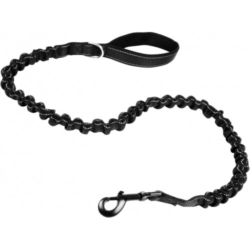 Anti Shock Dog Training Lead Traffic Handle Black Bungee Leash No Pull Puppy