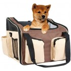 proudpet Brown Pet Carrier Dog Cat Car Travel Bag with Shoulder Strap