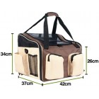 proudpet Brown Pet Carrier Dog Cat Car Travel Bag with Shoulder Strap