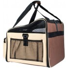 proudpet Brown Pet Carrier Dog Cat Car Travel Bag with Shoulder Strap