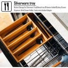 Bamboo Cutlery Tray for Drawer, Kitchen Drawer Organiser, 30.5x43cm wood Cutlery holder, Utensil Tray Drawer Organiser, Flatware Organizer, Office Storage Desk Drawer Dividers Insert