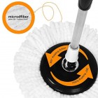 EVELYN LIVING 360 Spin Mop Bucket Set Stainless Steel Spin Wringer with 4 Microfibre Mop Head Pad Easy Press Handle Floor Cleaning EVELYN LIVING 360 Spin Mop Bucket Set Stainless Steel Spin Wringer with 4 Microfibre Mop Head Pad Easy Press Handle Floor Cleaning