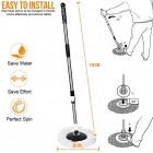EVELYN LIVING 360 Spin Mop Bucket Set Stainless Steel Spin Wringer with 4 Microfibre Mop Head Pad Easy Press Handle Floor Cleaning EVELYN LIVING 360 Spin Mop Bucket Set Stainless Steel Spin Wringer with 4 Microfibre Mop Head Pad Easy Press Handle Floor Cleaning