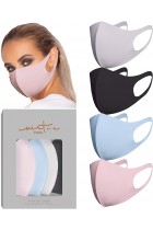 Second Skin Mask Face Masks 4 Pieces Black Grey Pink Blue White Virtue Code