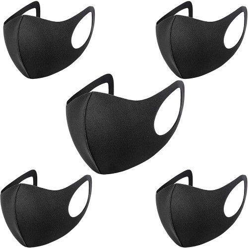 5 x Reusable & Washable Outdoor Black Polyurethane Anti Dust Face Mask - Fashion Unisex Anti-Pollution Mouth Nose Facemask