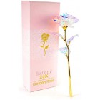 Beferr 24k Gold Colorful Galaxy Rose Artificial Forever Rose Flower, Infinity Rose Gift for Her