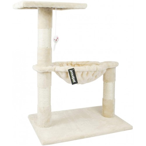 proudpet Cat Tree Hammock Style Scratch Post Tower Beige or Grey