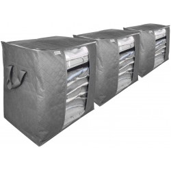 3x Storage Bags Set of 3 Quilted Bedding Clothes Space Saver Organisers 2 Sizes 3x Storage Bags Set of 3 Quilted Bedding Clothes Space Saver Organisers 2 Sizes