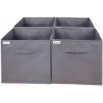 4x Fabric Storage Organiser Boxes Set of 4 Clothing Space Saver Baskets 4x Fabric Storage Organiser Boxes Set of 4 Clothing Space Saver Baskets