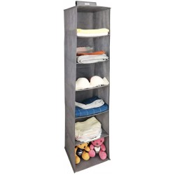 6 Tier Hanging Shelves Wardrobe Hanger Rail Fabric Storage Organiser 6 Tier Hanging Shelves Wardrobe Hanger Rail Fabric Storage Organiser