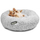 Large Cat Donut Grey Plush Pet Kitten Puppy Dog Nesting Bed