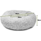 Large Cat Donut Grey Plush Pet Kitten Puppy Dog Nesting Bed