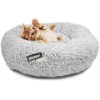 Large Cat Donut Grey Plush Pet Kitten Puppy Dog Nesting Bed