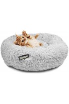Large Cat Donut Grey Plush Pet Kitten Puppy Dog Nesting Bed