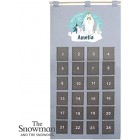 Personalised Christmas Snowman Advent Calendar In Silver Grey, Christmas Advent Calendar, Christmas Decoration, Countdown to Christmas Gift