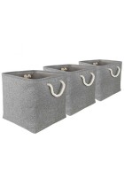 Pack of 3 Fabric Storage Cubes Set of 3 Space Saver Clothes Toys Storing Crates 3x Cubed Storage Boxes