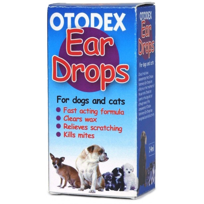 Otodex Veterinary Dog Drops Pet Cat Ear Mite Treatment Infection Clear