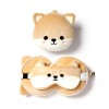 Relaxeazzz Shiba Inu Dog Shaped Round Travel Pillow and Eye Mask for Sleeping with Quick Release,Plushie,Sleeping Mask for Airplane,Flight Pillow for Kids Adults,Cute Sleeping Mask