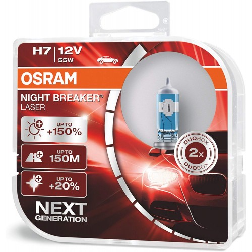 OSRAM NIGHT BREAKER LASER H7 Halogen Headlamp Bulbs x 2