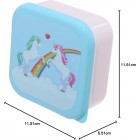 Puckator Enchanted Rainbows Unicorn Set of 3 Lunch Box Snack Storage S/M/L - - Lunchbox with Multi Compartments - Small Food Containers - Lunchbox for Adults and Kids - Girls Boys Lunchbox