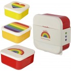 Puckator 3 Pieces Plastic Red/Multi Lunch Box | BPA Free PVC | Work, School, Travel, Home | Large 5.5x11.5x11.5cm, Medium 4.5x10x19cm, Small 4x8.5x8.5cm | Reusable, Lidded