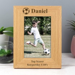 Personalised Football Photo Frame – Oak Finish 6x4 Football Gift Personalised Football Photo Frame – Oak Finish 6x4 Football Gift