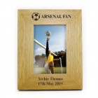 Personalised Football Photo Frame – Oak Finish 6x4 Football Gift