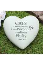 Cat Memorial Personalised Cats PawPrints Heart Memorial Cat Lovers Gift Pet Memorial Paw Prints Cat Rememberance Pet Grave Marker