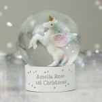 Personalised Any Message Unicorn Snow Globe - Christmas Globe For Girls or Boys - Glitter Globe Personalised Any Message Unicorn Snow Globe - Christmas Globe For Girls or Boys - Glitter Globe