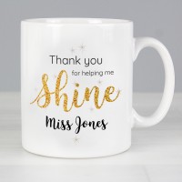 Personalised Thank You For Helping Me Shine Teacher Mug