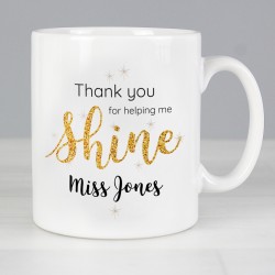 Personalised Thank You For Helping Me Shine Teacher Mug