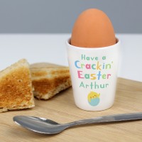 Personalised Egg Cup, Have A Cracking Easter Egg Cup, Easter Gift, Ceramic Egg Cup