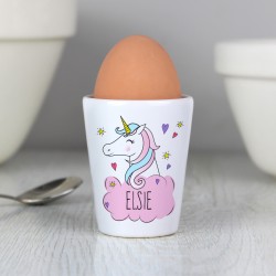 Personalised Egg Cup, Unicorn Egg Cup, Easter Gift, Ceramic Egg Cup