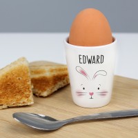 Personalised Egg Cup, Easter Bunny Features Egg Cup, Easter Gift, Ceramic Egg Cup