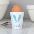 Personalised Egg Cup, Easter Bunny Ears Egg Cup, Easter Gift, Ceramic Egg Cup