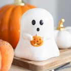 Ghost Shaped Tealight Candle Holder With Pumpkin