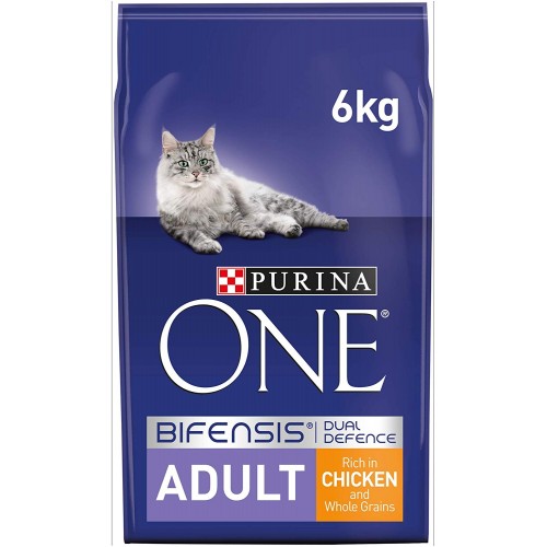 Purina ONE Adult Cat Food Chicken & Wholegrains, 6kg