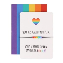 Rainbow Pride Bracelet Card LGBT Flag