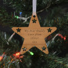 Wooden Hanging Star Decoration - Your Message