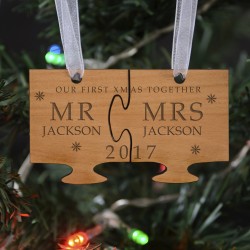 Wooden Hanging Decoration - Our First Xmas