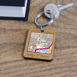 Favourite Football Ground Wooden Keyring