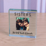 Personalised Sisters Glass Token Photo Engraved Glass Block Paperweight Gift Glass Block Sister Gift Sisters Bestfriends Family Personalised Sisters Glass Token Photo Engraved Glass Block Paperweight Gift Glass Block Sister Gift Sisters Bestfriends Family