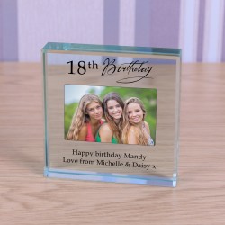 Personalised Any Age Birthday Glass Token Photo Upload Special Birthday
