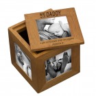 Me and Daddy Oak Wood Personalised Photo Cube