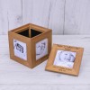 Happy 1st Fathers Day Personalised Oak Photo Cube